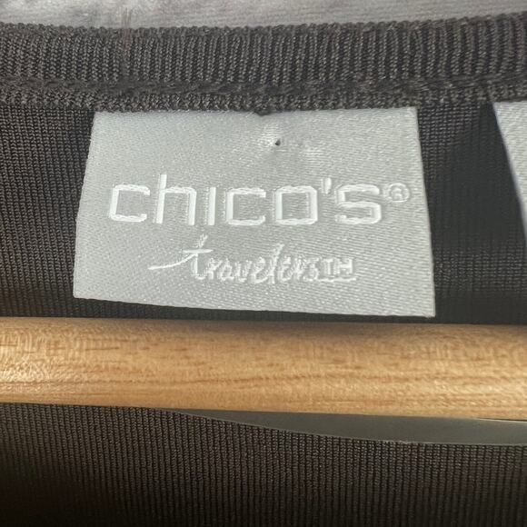 Chico's Womens M Travelers Minimalist Staple Career‎ Coastal Keyhole Neck Tunic - Picture 7 of 12